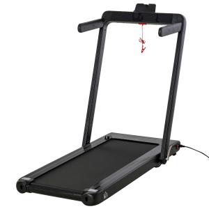 HOMCOM Cinta de Correr Eléctrica Plegable 1-12km/h Cinta de Andar Portátil con Pantalla LED Táctil Control Remoto Bluetooth Ruedas de Transporte Casa Oficina 134x66x107 cm Negro