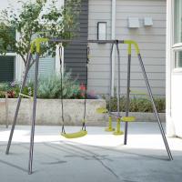 HOMCOM Columpios Infantiles al Aire Libre con Columpio y Balancín Doble Plaza Juguetes Exterior Adecuado Para Niños 160/245x138x180cm