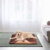 PawHut Cama para Mascotas Colchón de Espuma de Perro Gato con Funda Extraíble y Lavable con Cremallera Parte Inferior Antideslizante 100x70 cm Marrón