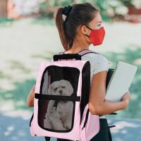 PawHut Transportin Carrito Perro 2 en 1 Mochila Carrito 36x30x49 cm Mascotas Perro Gato Rosa