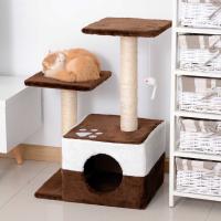 PawHut Rascador para Gatos Barato Árbol Rascador Centro de Actividad Plataformas Caseta Ratón de Juguete 45x33x70cm Sisal Natural