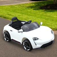 HOMCOM Coche Eléctrico para Niño +3 Años con Mando a Distancia MP3 USB Luces y Sonidos Apertura de Puerta Carga 25kg 115x65x50cm