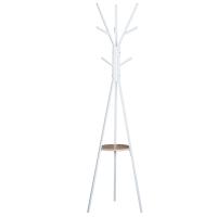 HomCom® Perchero de Pie Metálico para Colgar Ropa Bolsas 9 Ganchos con Estante Forma de Árbol Perchero Vintage 45x45x180cm Blanco