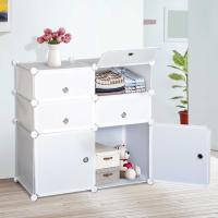 HomCom Armario Modular Plástico Estantería 6 Cubos Ropero Zapatero Combinado