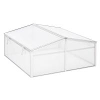 Outsunny Invernadero de Jardín Aluminio Policarbonato 100x100x48cm Transparente Vivero Casero para Plantas Cultivos Protección UV y Resistente