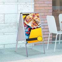 HOMCOM Panel Publicitario DIN A1 Valla Publicitaria para Folletos Oficina Marketing 64x8x121cm