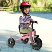 HOMCOM Triciclo para niños de más de 18 meses con Timbre Guardabarros y Ruedas de Seguridad Color Rosa 74x49x55cm
