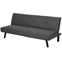 HOMCOM Sofá Cama de 3 Plazas Diseño 2 en 1 Plegable sin Reposabrazos Tapicería en Tela con Acolchado Cómodo 170x76x72,5 cm Gris