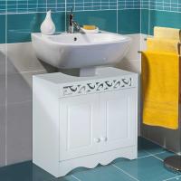 HOMCOM Armario de Baño Bajo para Lavabo con 2 Puertas y Estantes 60x30x56cm Blanco