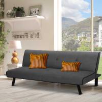 HOMCOM Sofá Cama de 3 Plazas Diseño 2 en 1 Plegable sin Reposabrazos Tapicería en Tela con Acolchado Cómodo 170x76x72,5 cm Gris