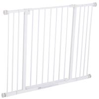 PawHut Barrera de Seguridad Extensible Puertas y Escaleras Metálica para Perros y Bebé Barrera Puertas Mascota 72-107x76cm