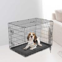 PawHut Transportin Jaula para Perros-Negro ABS Acero 122x77x82cm