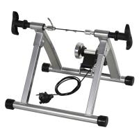 HOMCOM Rodillo de Bicicleta 5 Niveles de Resistencia Cicloentrenador Entrenamiento de Acero 54,5x42,2x39,1cm Plata