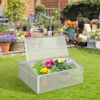 Outsunny Invernadero de Jardín Aluminio Policarbonato 100x100x48cm Transparente Vivero Casero para Plantas Cultivos Protección UV y Resistente
