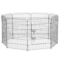 PawHut Parque Perros Jaula Plegable Mascotas Cerca Entrenamiento Cachorros 8 Vallas (71 * 91cm)