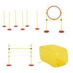 PawHut Set Entrenamiento Agility Agilidad Perros Salto Tunel y Slalom Azul Amarillo(c-1)