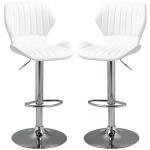 HOMCOM Juego de 2 Taburetes de Bar Taburetes Altos de Cocina Giratorio Altura Ajustable de 91,5-113,5 cm con Reposapiés y Base de Metal Ø41 cm Gris(c-1)