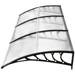 Outsunny Tejadillo de Protección 295x90x25 cm contra Sol y Lluvia para Puertas Ventanas Marquesina de Techo Aleación de Aluminio Duradero(c-1)