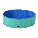 PawHut Piscina para Perros Gatos Plegable Ø140x30cm Piscina Rígida para Mascotas Natación Baño Color Azul(c-1)