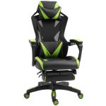Vinsetto Silla Racing Gaming Ergonómica Silla para gamers Silla de Escritorio para Oficina Ajustable Altura con Respaldo Regulable Almohada Lumbar Reposapiés Retráctil 65x70x117-125 cm Rojo(c-2)
