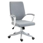 Vinsetto Silla de Oficina Ergonómica Silla Escritorio Giratoria Basculante con Altura Ajustable Reposabrazos Abatibles Soporte Lumbar y Respaldo Transpirable 61x61x94-104 cm Negro(c-3)