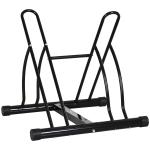 HOMCOM Soporte de Estacionamiento para 2 Bicicletas Garaje Interior Exterior Estable Portátil Almohadilla Antideslizante 60x54x57cm(c-4)