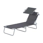 Outsunny Tumbona Plegable Marron Oxford Hierro 187x58x27cm(c-2)
