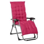 Outsunny Tumbona Plegable Silla Reclinable con Cojín Extraíble Acolchado de Textilene para Patio Playa Jardín Carga 150 kg 90x65x110 cm Rojo(c-1)