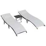 Outsunny Tumbona Reclinable con Respaldo Ajustable en 5 Posiciones y Reposacabezas Extraíble Acolchado Aluminio Textilene para Jardín Terraza Balcón 171x64x82 cm Gris(c-1)
