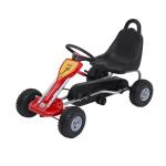 HOMCOM Go Kart a Pedales para Niños desde 3 Años Carga Máx. 30kg Coche de Pedales con Freno de Mano y Cadena 89x52x51 cm Rojo y Negro(c-2)