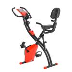 HOMCOM Bicicleta Estática Plegable con Altura y Resistencia Magnética Ajustables con Pantalla LCD y Asiento con Respaldo 97x51x115 cm Gris(c-1)