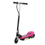 HOMCOM Patinete Plegable Niño Eléctrico tipo Scooter con Manillar Rosa Patinete Eléctrico Plegable tipo Scooter con Manillar Ajustable Freno y Pie de Apoyo 120W Carga 50kg 78x37x99cm (Rosa)(c-3)