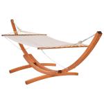 Hamaca Tumbona Doble 315x100x110cm Playa Camping Marco Madera Carga Max. 120kg Rojo(c-3)