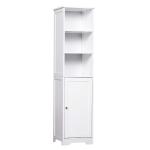 kleankin Armario Alto de Baño de 5 Niveles Estantería Columna de Baño con 3 Estantes 1 Puerta Balda Interior Ajustable Gran Almacenaje 40x38x160cm(c-3)