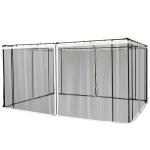 Outsunny 4 Paneles Laterales 335x207 cm para Carpa de Jardín Tela Mosquitera para Cenador Gazebo con Cremalleras y Anillas Negro(c-2)