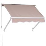 Outsunny Toldo Plegable de Ventana 197x250x200/300cm Montando en la Pared para Exterior Extensible Altura Regulable con Manivela Color Azul y Blanco(c-2)
