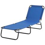Outsunny Tumbona Plegable Reclinable con Ángulo Ajustable de 3 posiciones para Jardín Exterior Piscina Terraza Camping Carga 120 kg 190x56x28 cm Beige(c-2)