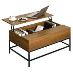 HOMCOM Mesa de Centro Mesa Auxiliar Estilo Industrial Retro con Estante Inferior Marco en Forma de X Bordes Protectores 102x56x45,5 cm Roble(c-5)