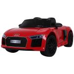 HOMCOM Coche Eléctrico para Niño 3+ Años Audi R8 con Mando a Distancia MP3 USB Luces y Sonidos Apertura de Puerta 123x71x49cm Carga 30kg Color Rojo(c-2)