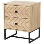 HOMCOM Mesita de Noche con Pies Elevados Cajón y Estante Color Madera Natural 40x30x51 cm(c-2)