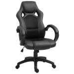HOMCOM Silla de Juego Escitorio Silla Giratorio de Ordenador para Jóvenes Ergonómica Regulable con Ruedas Azul(c-1)