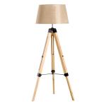 HOMCOM Lámpara de Pie Trípode de Metal Casquillo E27 de Máximo 40W con Pantalla de Lino y Estante de 2 Niveles 35,5x35,5x158 cm Blanco(c-2)