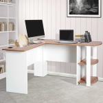HOMCOM Escritorio para Hogar Mesa de Ordenador PC 2 Tipos Mesa Esquinera Forma L 130x130x73,5cm y Escritorio Recto 210x50x73,5cm Negro(c-1)