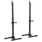 HOMCOM Soporte para Barra de Pesas Estante Ajustable de 12 Niveles Barra Levantamiento Pesas Gimnasio Max. 150 KG Acero 52x48x108-163 cm Blanco(c-1)