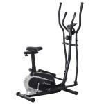 HOMCOM Bicicleta Elíptica de Fitness con Volante de Inercia 6kg Resistencia Magnética Ajustable Sillín Regulable Pantalla LCD Pulsómetro 130x68x162 cm Negro y Plata(c-1)
