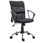 Vinsetto Silla de Oficina Ergonómica Silla de Escritorio Basculante y Giratoria con Altura Ajustable del Asiento Reposabrazos y Ruedas 57x57x93-103 cm Rojo(c-1)