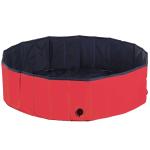 PawHut Piscina Plegable para Perros Gatos Bañera Portátil para Mascotas PVC Antideslizante Múltiples Usos para Interiores y Exteriores Ø80x20 cm Azul(c-2)