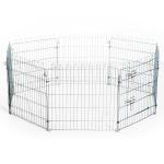 PawHut Parque para Mascotas Valla Corral 8 Vallas 76x63cm + Puerta Entrenamiento Perros(c-1)
