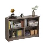 HOMCOM Estantería de Madera Librería Biblioteca de 4 Compartimentos con Baldas Ajustables para Libros Archivos 119,5x29,5x76,5 cm Marrón nogal(c-2)