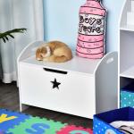 HOMCOM Caja de Almacenaje para Juguetes Baúl Organizador para Niños +3 Años con Tapa 60x40x48 cm para Libros Ropa Color Rosa(c-1)
